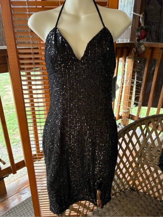Forever 21 Dresses & Skirts - Forever 21 Black Sequin Halter Mini Dress